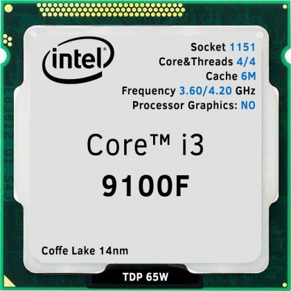 CPU Intel Core i3 9100F