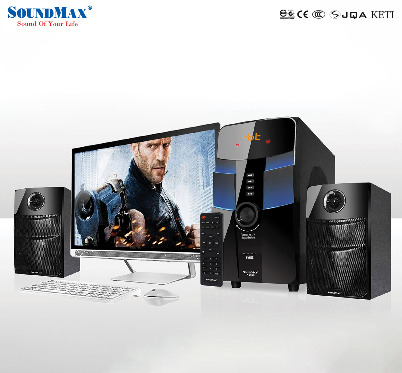 Loa bluetooth 2.1 SoundMAX A-2128 (Đen)