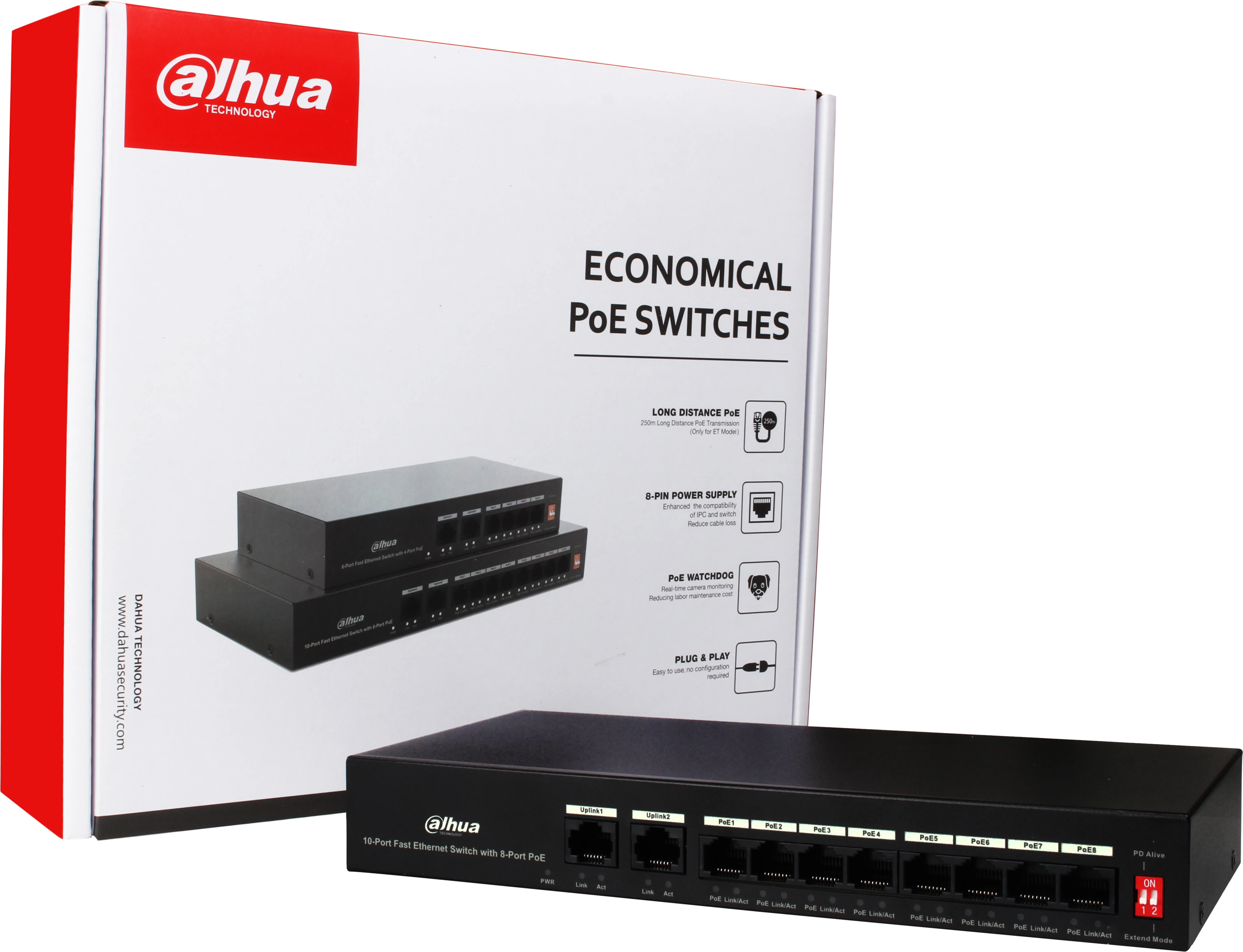 Switch PoE 8 port DAHUA DH-PFS3010-8ET-96