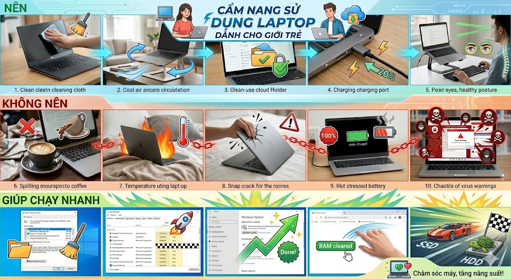 10 Điều Nên Và Không Nên Khi Sử Dụng Laptop